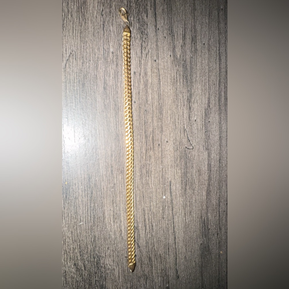 14k double row curb chain bracelet